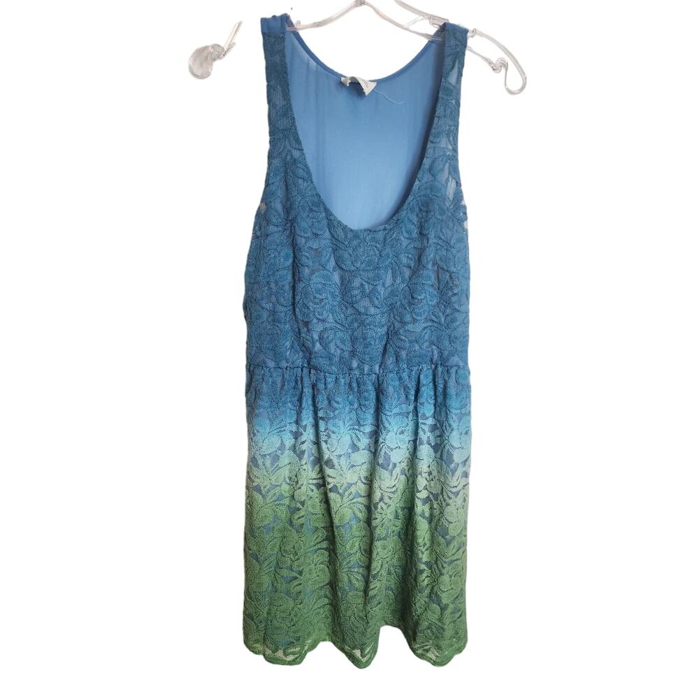 Pins & Needles Ombre Blue/Green Sleeveless Dress, Large